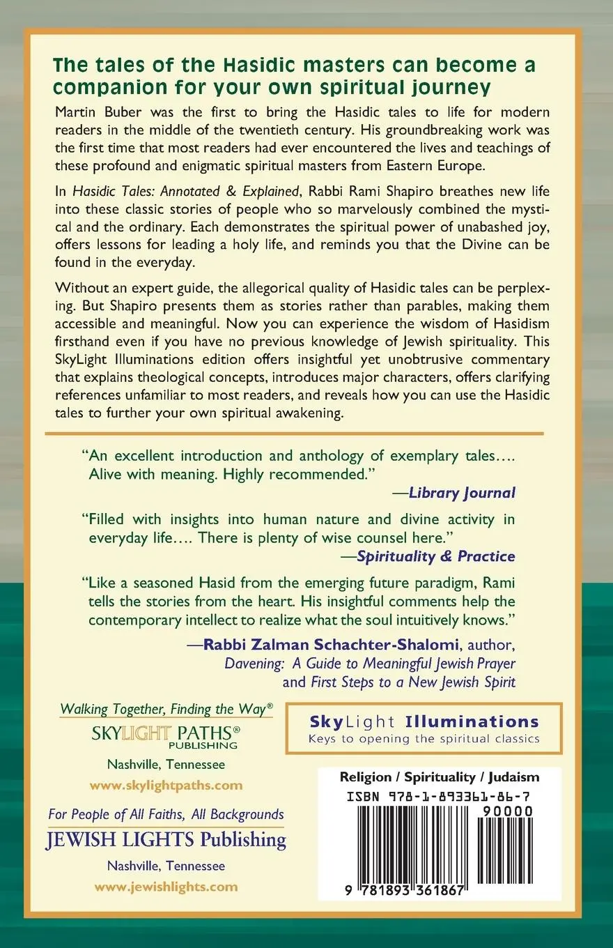 Rückseite: 9781893361867 | Hasidic Tales | Annotated &amp; Explained | Rami Shapiro | Taschenbuch