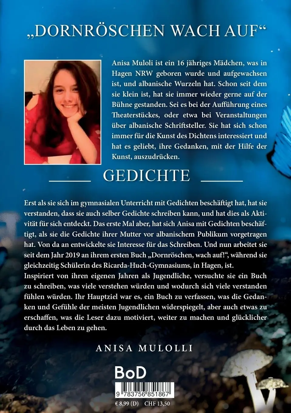Rückseite: 9783756851867 | Dornröschen wach auf | Gedichte | Anisa Mulolli | Taschenbuch | 68 S.