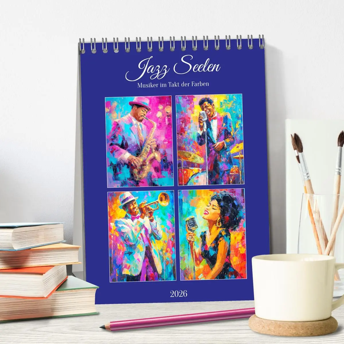 Bild: 9783516641967 | Jazz Seelen. Musiker im Takt der Farben (Tischkalender 2026 DIN A5...