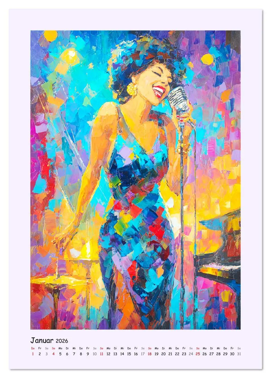 Bild: 9783516641967 | Jazz Seelen. Musiker im Takt der Farben (Tischkalender 2026 DIN A5...