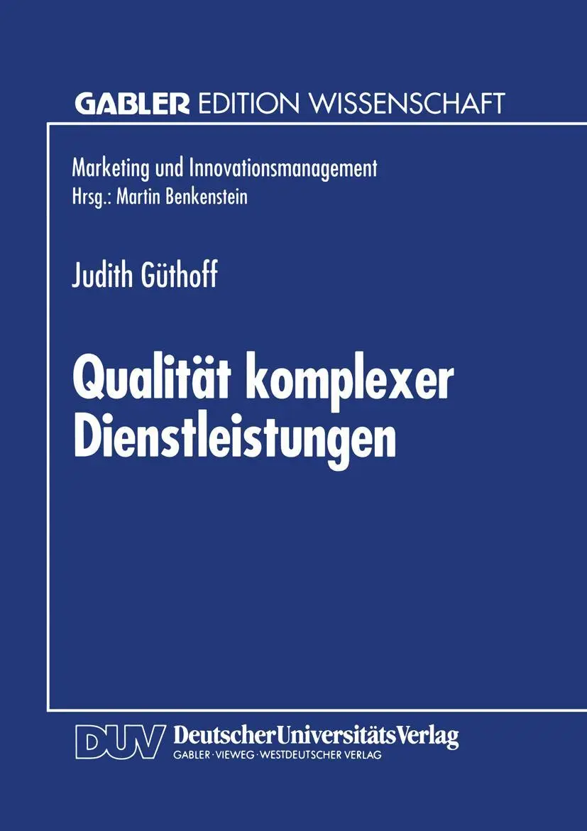 Cover: 9783824461967 | Qualität komplexer Dienstleistungen | Judith Güthoff | Taschenbuch