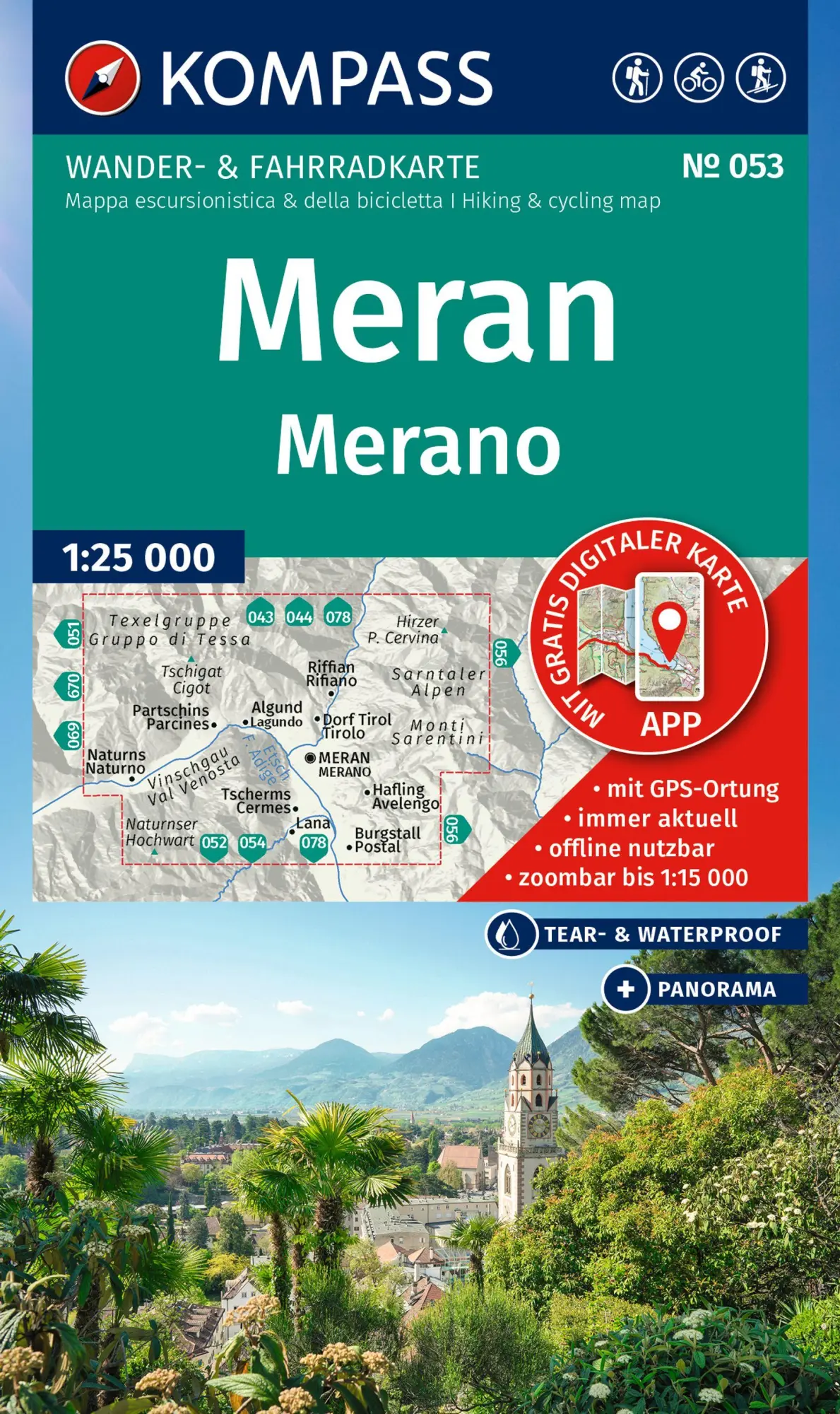 Cover: 9783991541967 | KOMPASS Wanderkarte 053 Meran / Merano 1:25.000 | (Land-)Karte | 2025