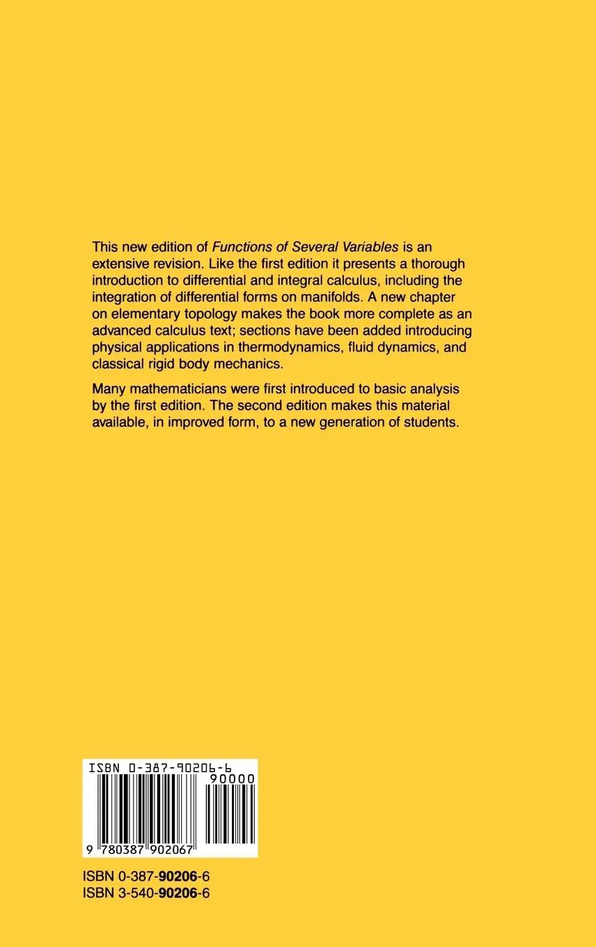 Rückseite: 9780387902067 | Functions of Several Variables | Wendell Fleming | Buch | xii | 1977
