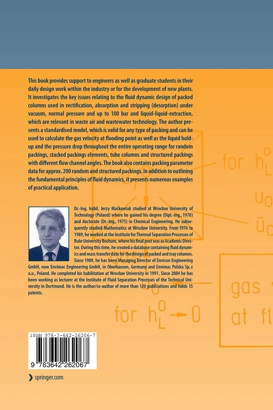 Rückseite: 9783642262067 | Fluid Dynamics of Packed Columns | Jerzy Mackowiak | Taschenbuch | xxi