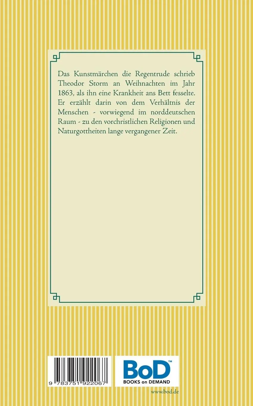 Rückseite: 9783751922067 | Die Regentrude | Band 67 | Theodor Storm | Taschenbuch | 60 S. | 2020