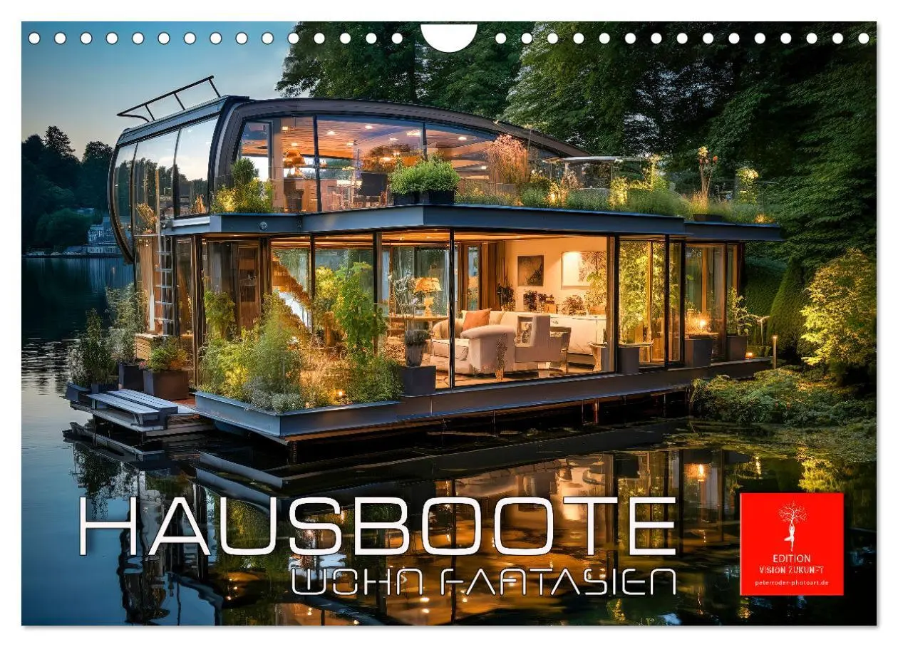 Cover: 9783457362167 | Hausboote Wohn Fantasien (Wandkalender 2026 DIN A4 quer), CALVENDO...