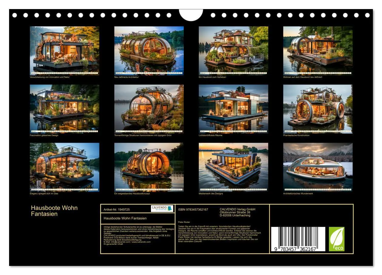 Bild: 9783457362167 | Hausboote Wohn Fantasien (Wandkalender 2026 DIN A4 quer), CALVENDO...