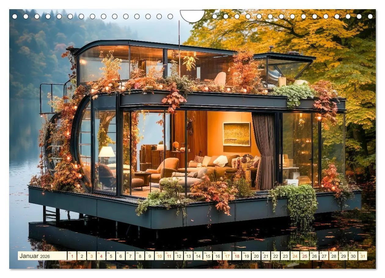 Bild: 9783457362167 | Hausboote Wohn Fantasien (Wandkalender 2026 DIN A4 quer), CALVENDO...