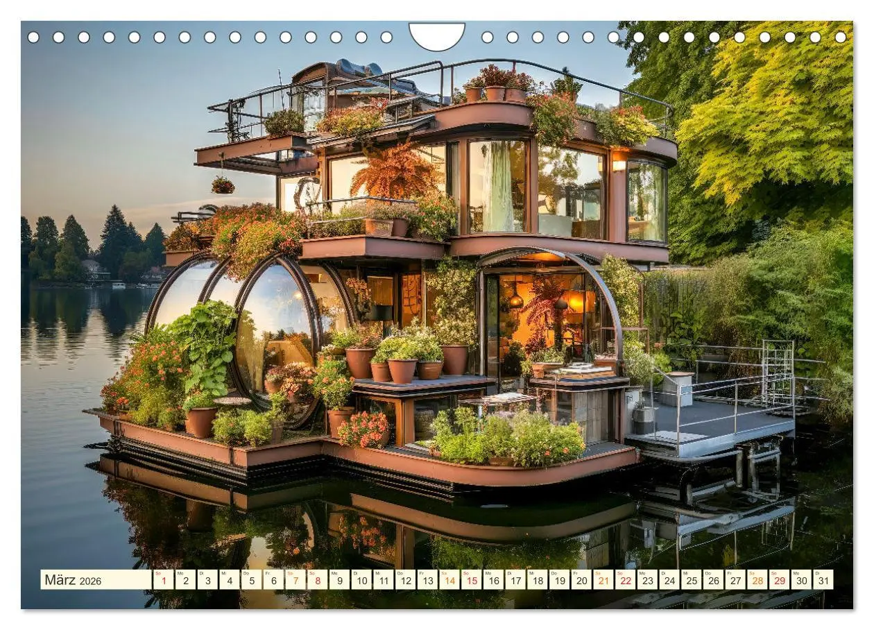 Bild: 9783457362167 | Hausboote Wohn Fantasien (Wandkalender 2026 DIN A4 quer), CALVENDO...