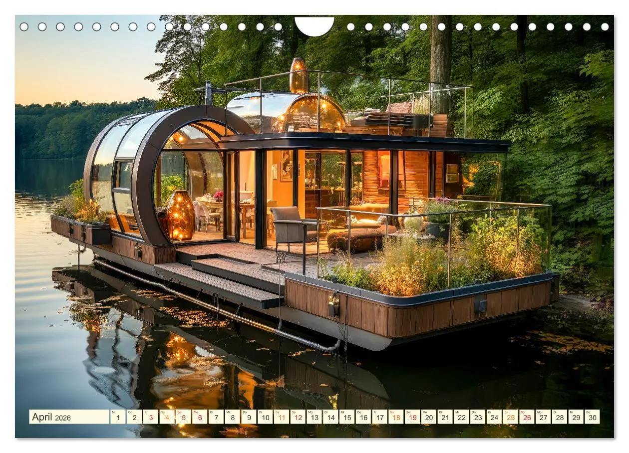 Bild: 9783457362167 | Hausboote Wohn Fantasien (Wandkalender 2026 DIN A4 quer), CALVENDO...