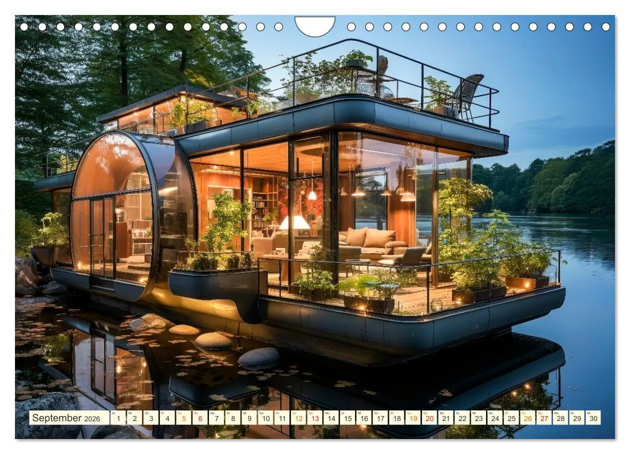Bild: 9783457362167 | Hausboote Wohn Fantasien (Wandkalender 2026 DIN A4 quer), CALVENDO...