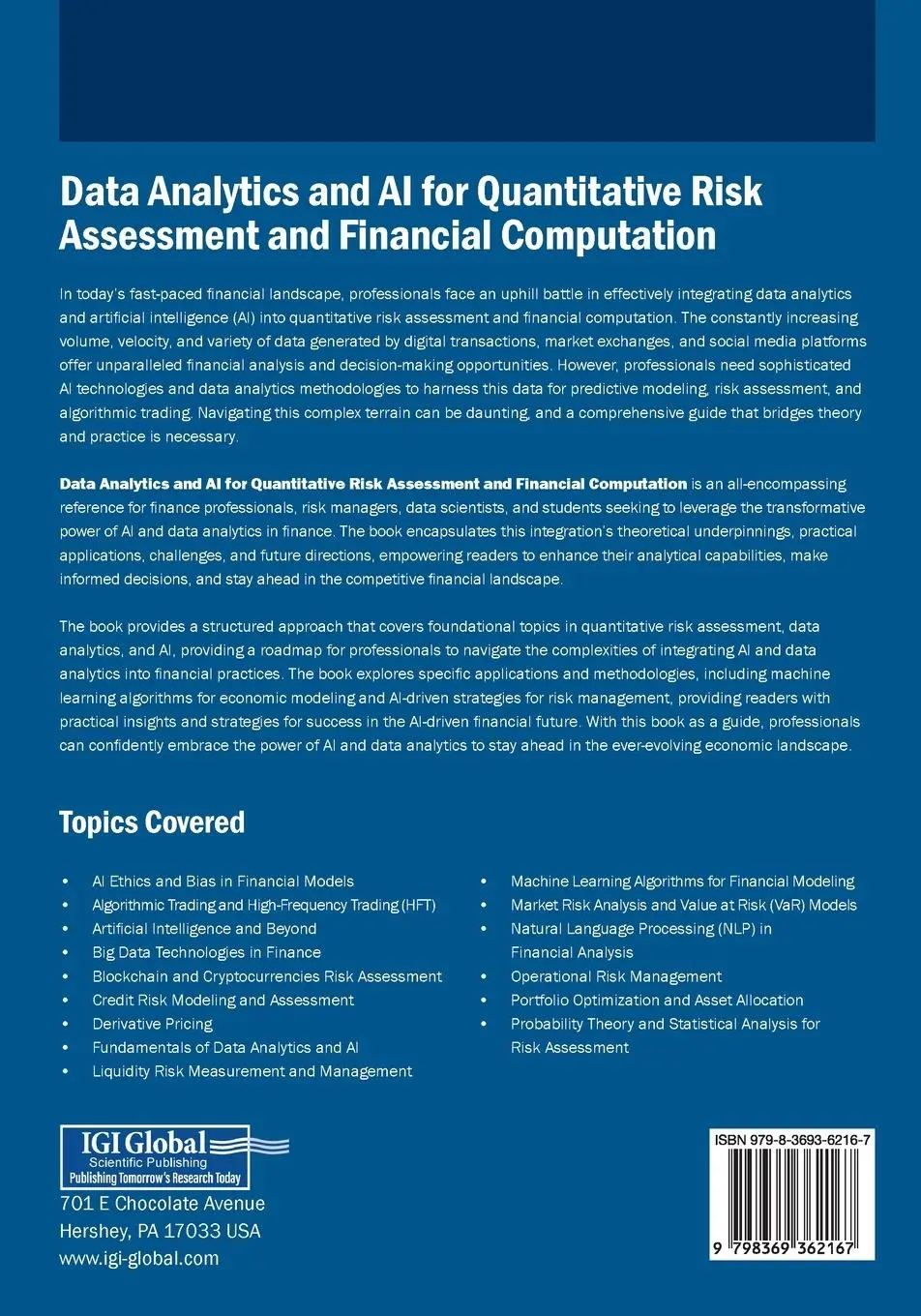 Rückseite: 9798369362167 | Data Analytics and AI for Quantitative Risk Assessment and...