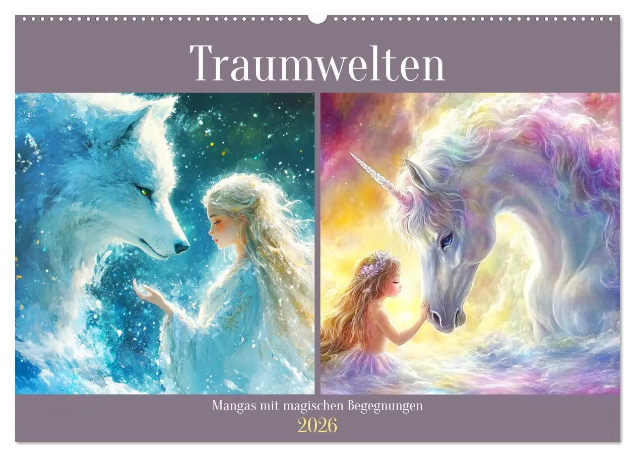 Cover: 9783457352267 | Traumwelten. Mangas mit magischen Begegnungen (Wandkalender 2026...
