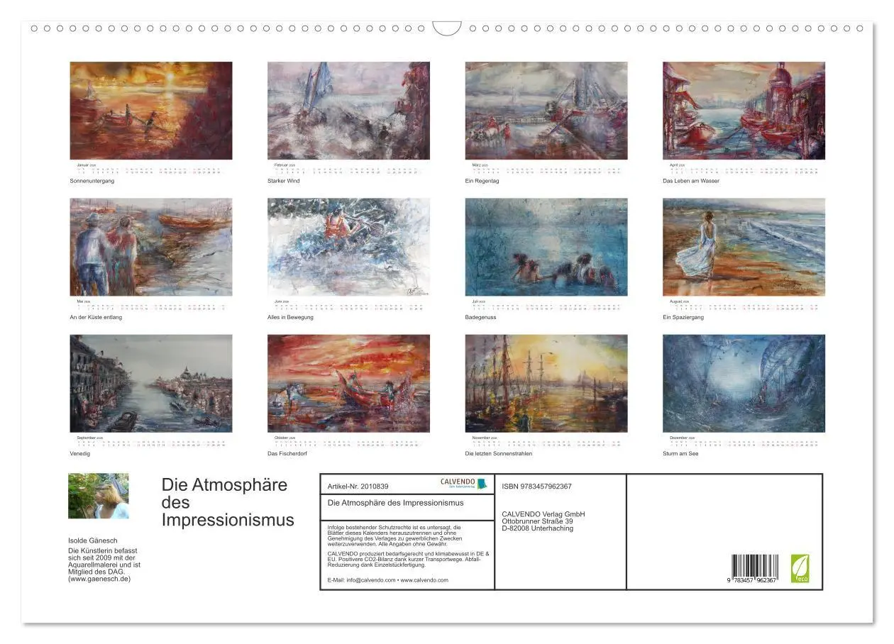 Bild: 9783457962367 | Die Atmosphäre des Impressionismus (Wandkalender 2026 DIN A2 quer),...