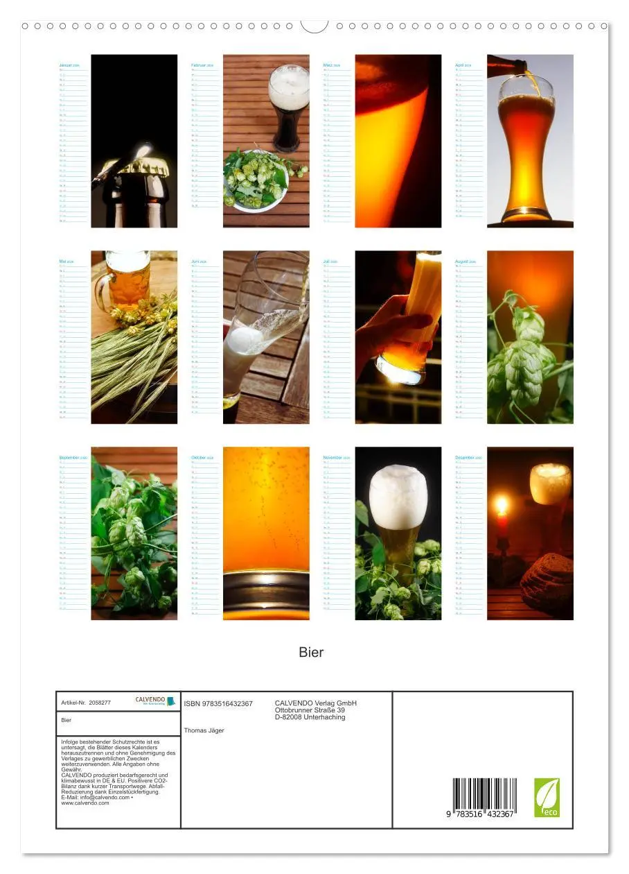 Bild: 9783516432367 | Bier (hochwertiger Premium Wandkalender 2026 DIN A2 hoch),...