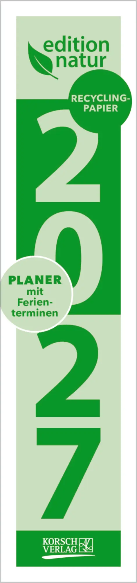 Cover: 9783819302367 | Streifenplaner Compact Dunkelgrün 2027 aus Recyclingpapier | Verlag