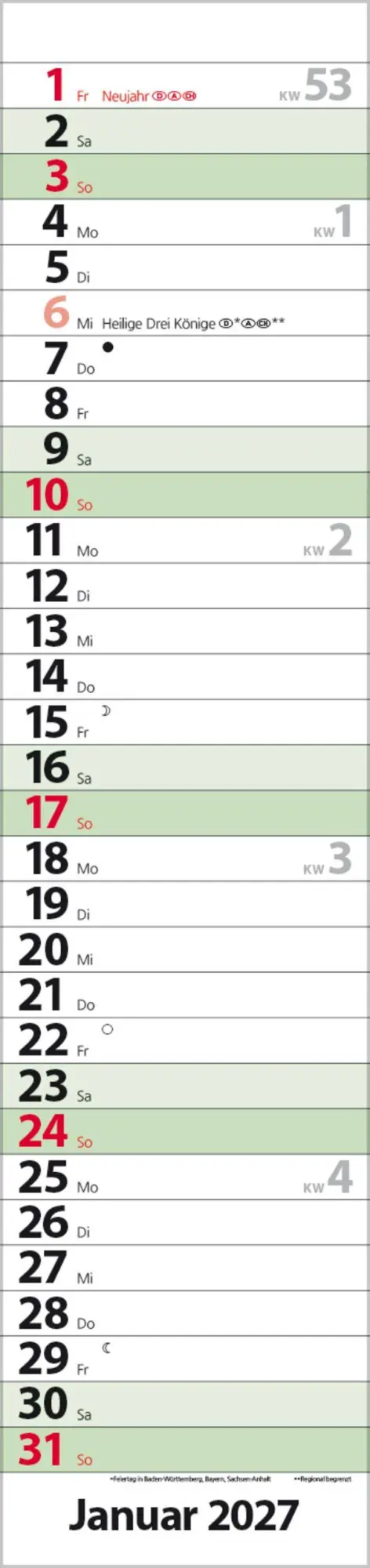 Bild: 9783819302367 | Streifenplaner Compact Dunkelgrün 2027 aus Recyclingpapier | Verlag