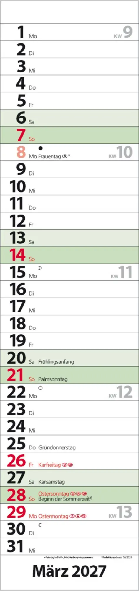 Bild: 9783819302367 | Streifenplaner Compact Dunkelgrün 2027 aus Recyclingpapier | Verlag