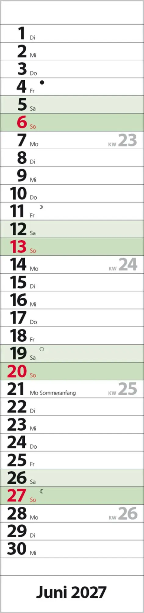 Bild: 9783819302367 | Streifenplaner Compact Dunkelgrün 2027 aus Recyclingpapier | Verlag