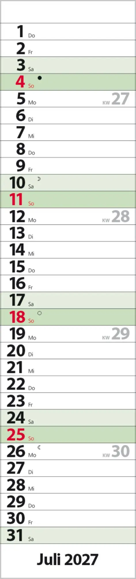 Bild: 9783819302367 | Streifenplaner Compact Dunkelgrün 2027 aus Recyclingpapier | Verlag