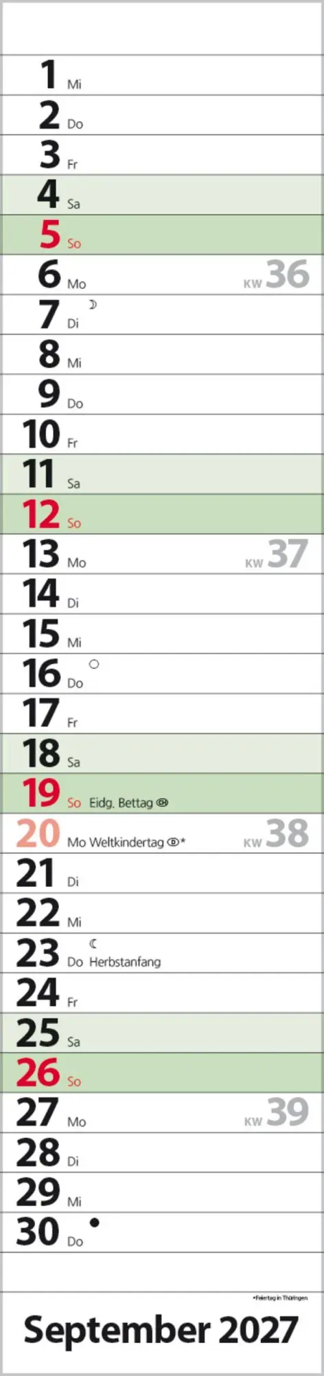 Bild: 9783819302367 | Streifenplaner Compact Dunkelgrün 2027 aus Recyclingpapier | Verlag