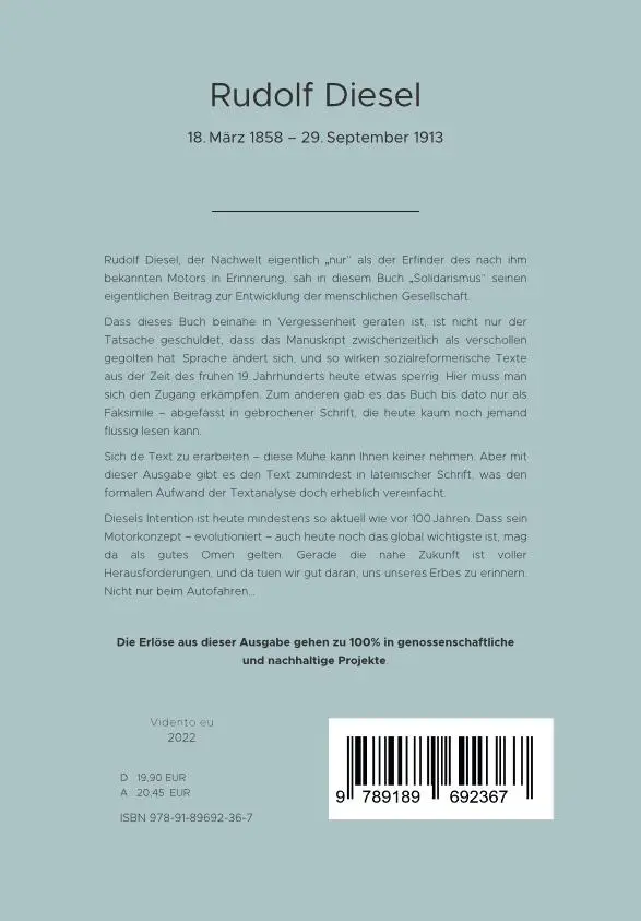Rückseite: 9789189692367 | Solidarismus | Natürliche wirtschaftliche Erlösung des Menschen | Buch