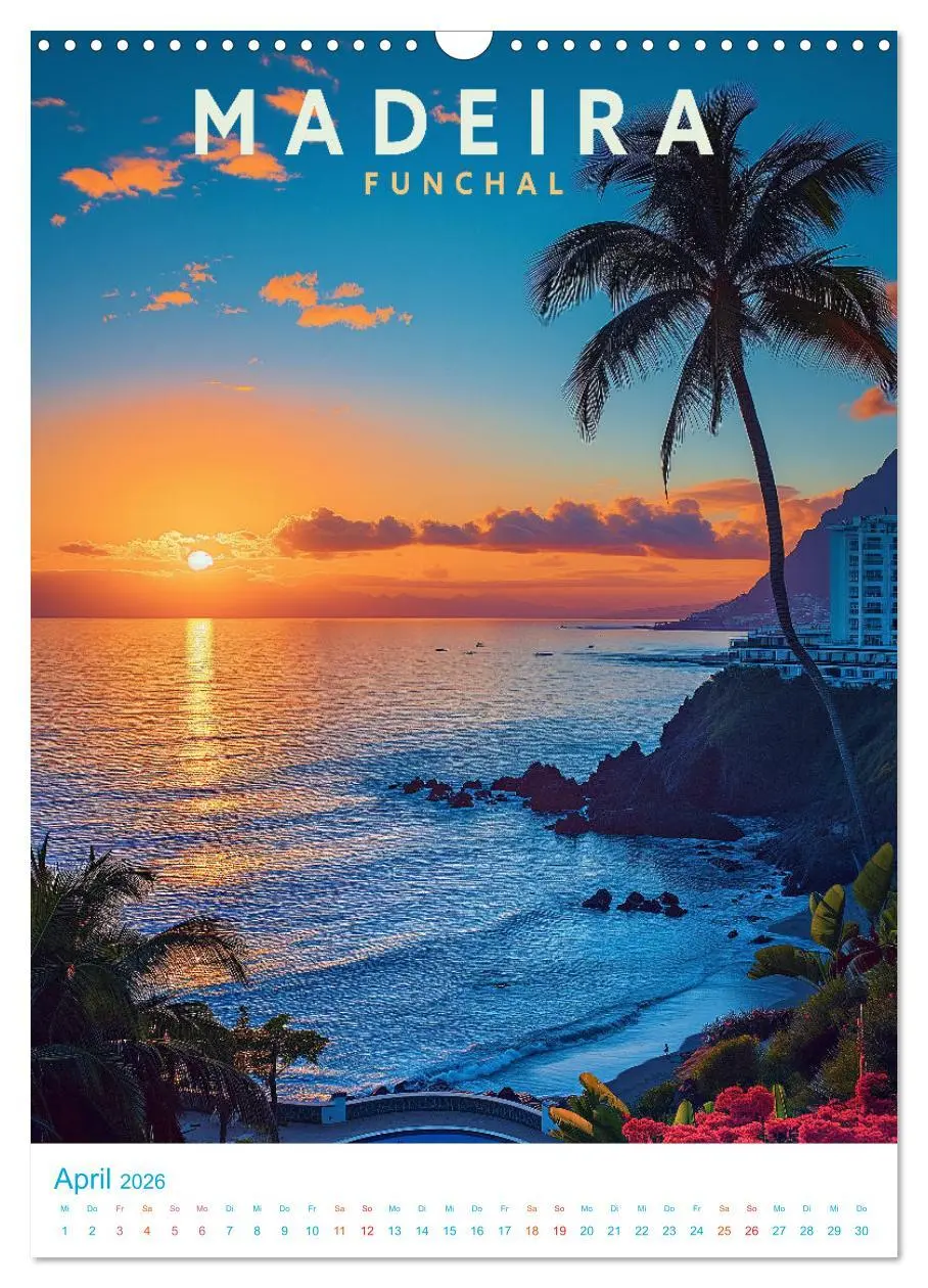 Bild: 9783516282467 | Madeira - Old School Poster Style (Wandkalender 2026 DIN A3 hoch),...