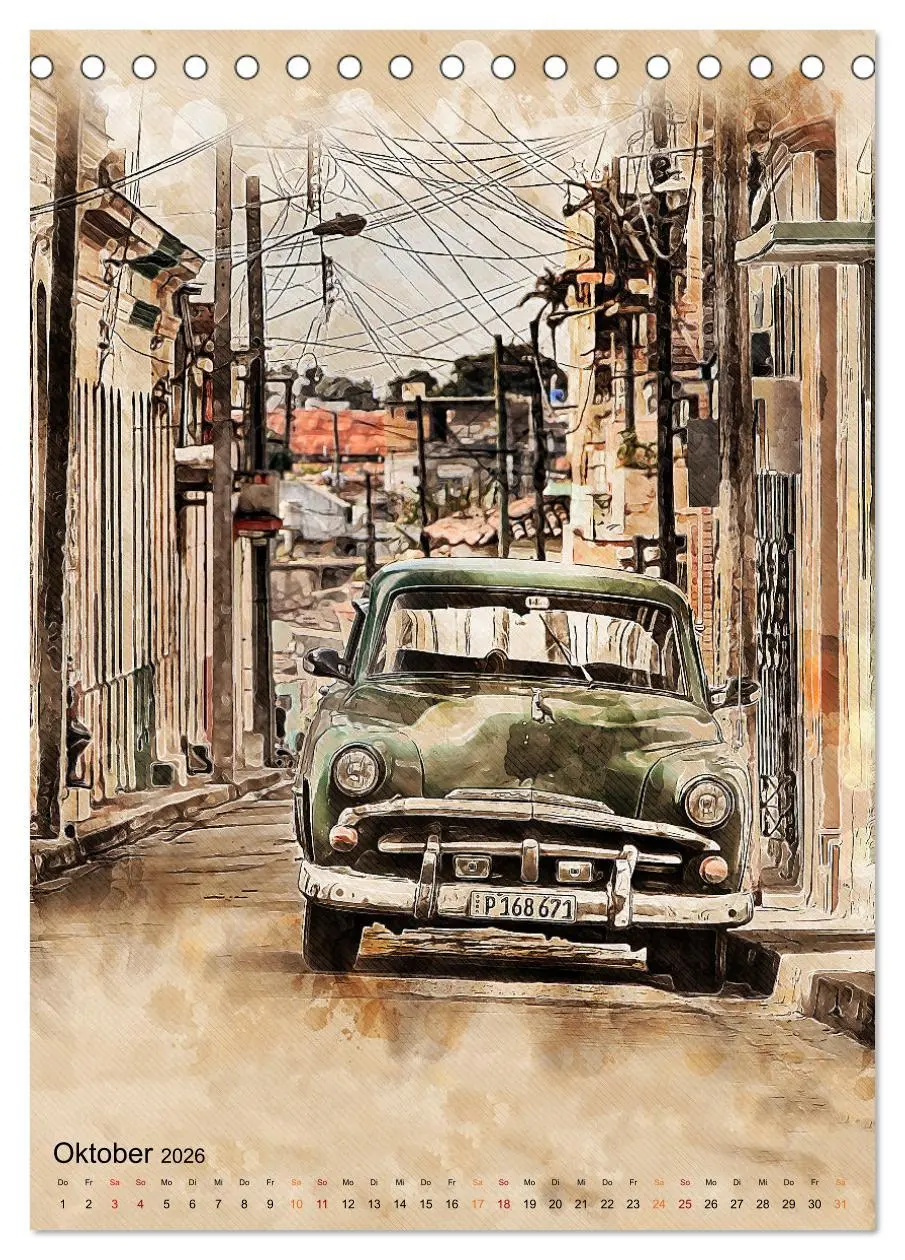 Bild: 9783516352467 | Cuba Retro Kalender (Tischkalender 2026 DIN A5 hoch), CALVENDO...