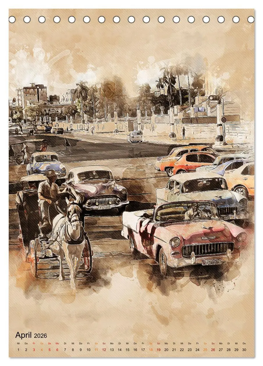 Bild: 9783516352467 | Cuba Retro Kalender (Tischkalender 2026 DIN A5 hoch), CALVENDO...