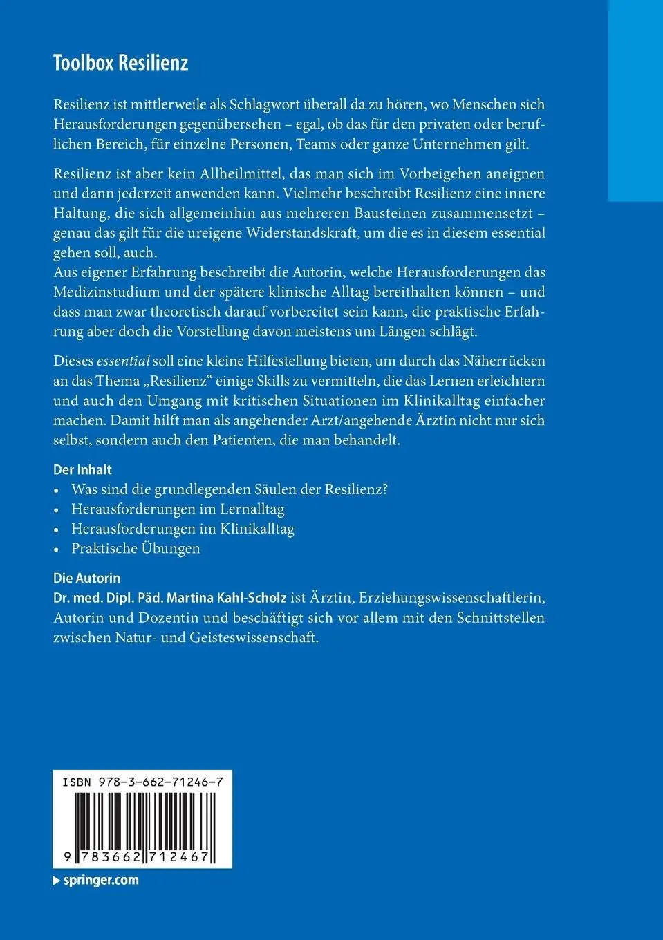 Rückseite: 9783662712467 | Toolbox Resilienz | Martina Kahl-Scholz | Taschenbuch | xii | Deutsch