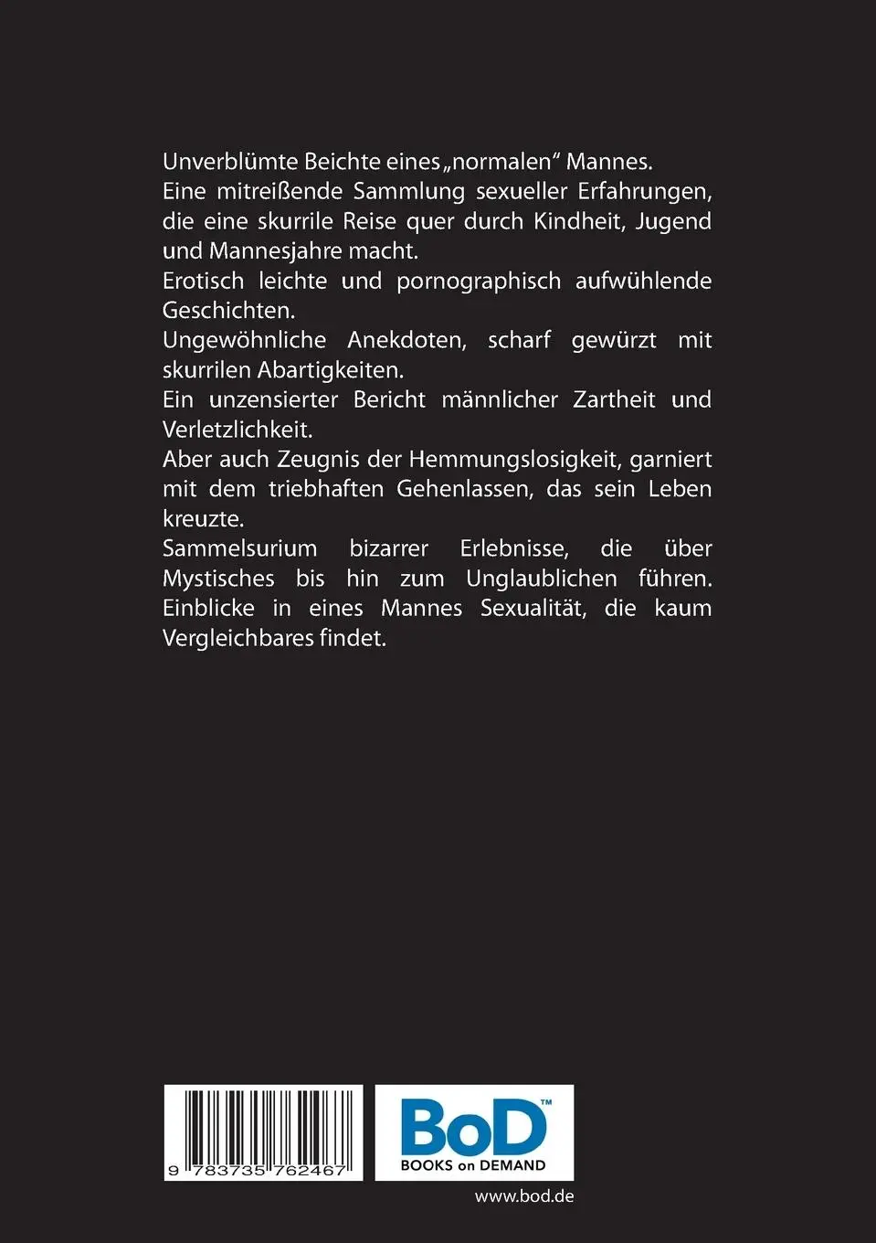 Rückseite: 9783735762467 | Erotisch-Pornographische Beichte | Rainer Sauer | Taschenbuch | 236 S.