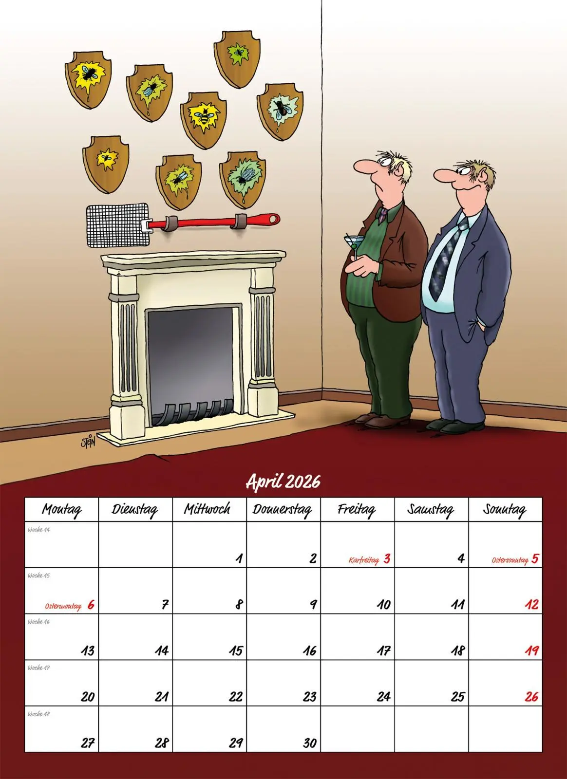 Bild: 9783830322467 | Uli Stein Männer Kalender 2026: Monatskalender für die Wand | Stein