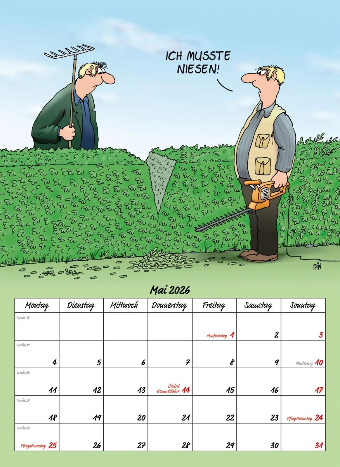 Bild: 9783830322467 | Uli Stein Männer Kalender 2026: Monatskalender für die Wand | Stein