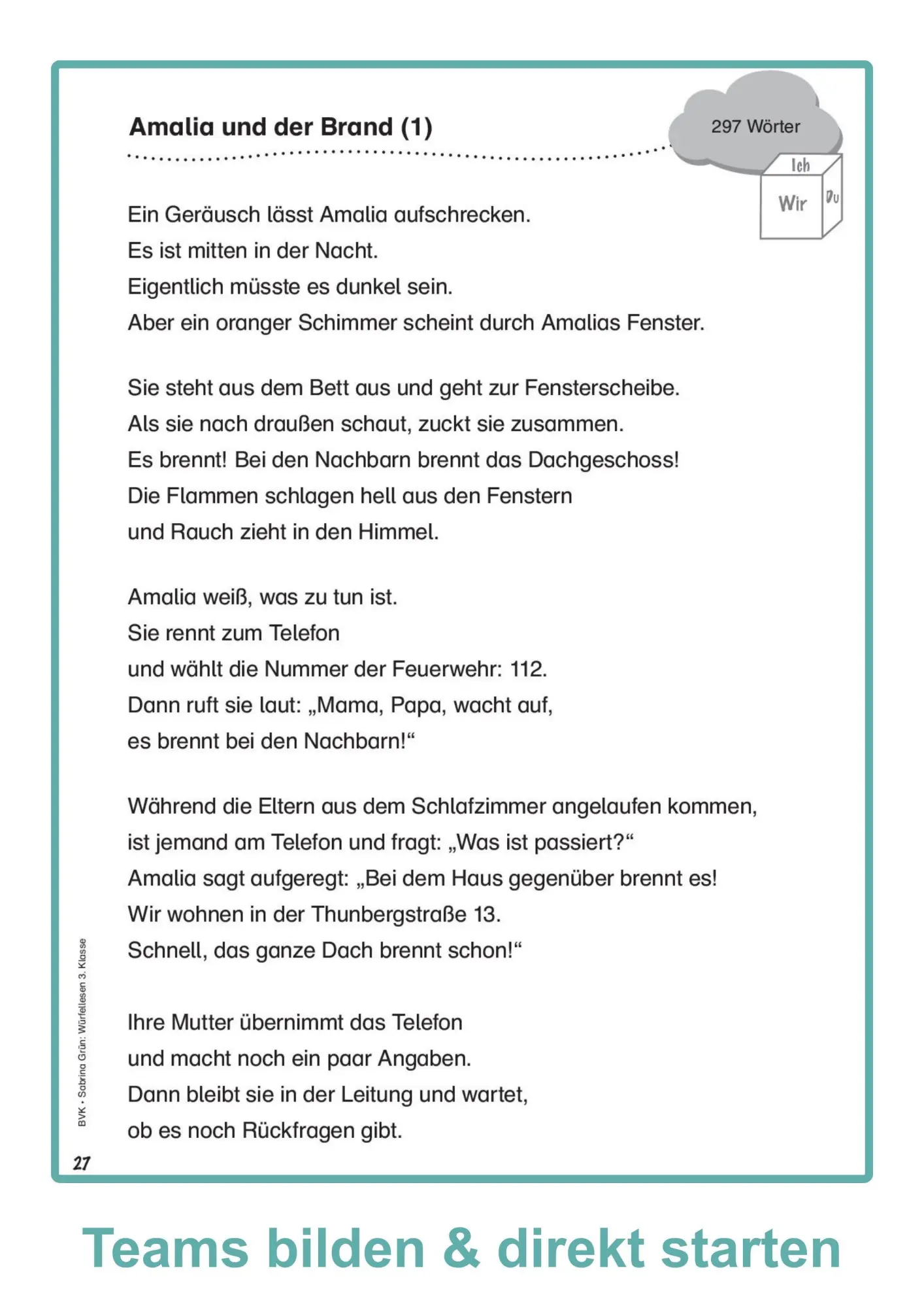 Bild: 9783965202467 | Würfellesen - 3. Klasse | Leseförderung mit vorbereiteten Texten