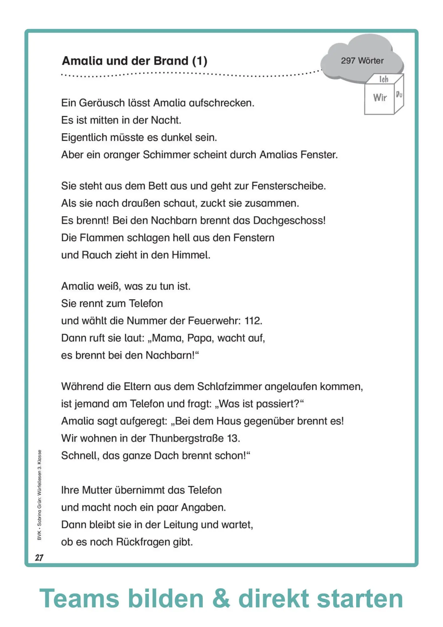 Bild: 9783965202467 | Würfellesen - 3. Klasse | Leseförderung mit vorbereiteten Texten
