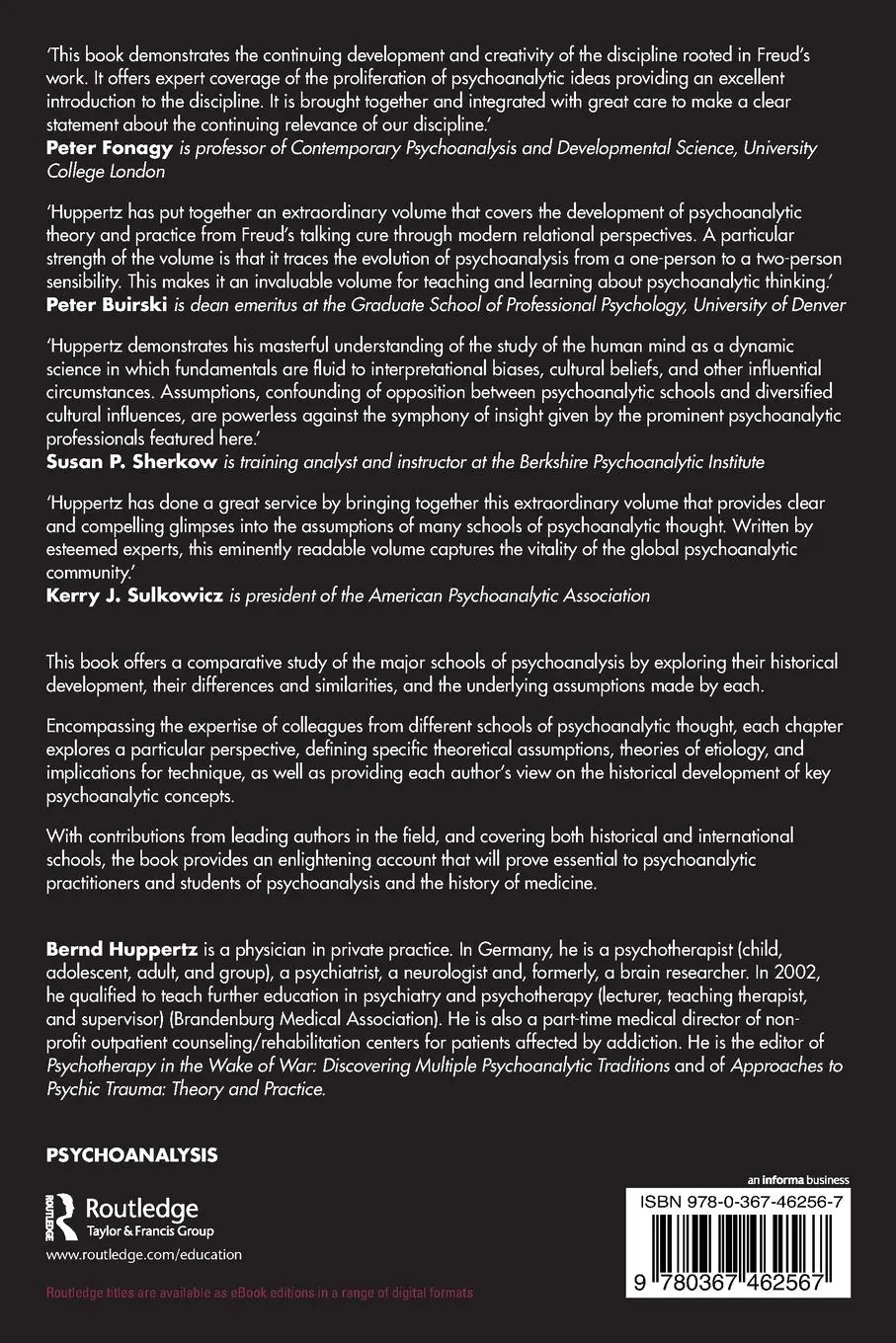 Rückseite: 9780367462567 | Underlying Assumptions in Psychoanalytic Schools | Bernd Huppertz