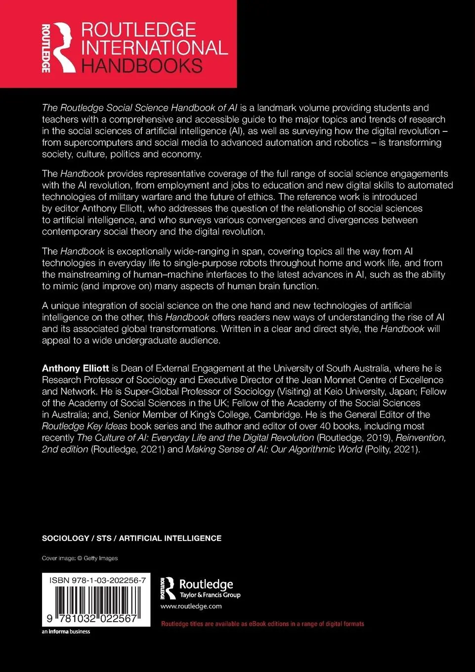 Rückseite: 9781032022567 | The Routledge Social Science Handbook of AI | Anthony Elliott | Buch