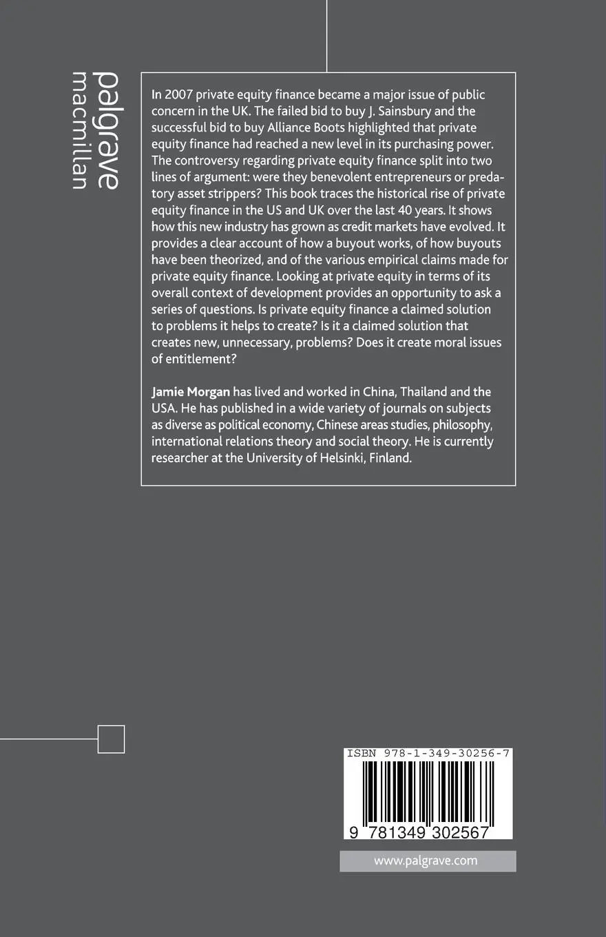 Rückseite: 9781349302567 | Private Equity Finance | Rise and Repercussions | J. Morgan | Buch