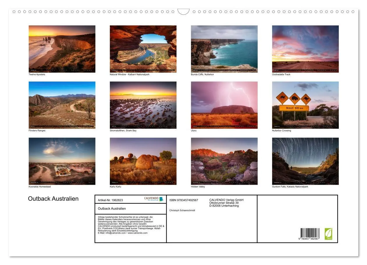 Bild: 9783457492567 | Outback Australien (Wandkalender 2026 DIN A2 quer), CALVENDO...
