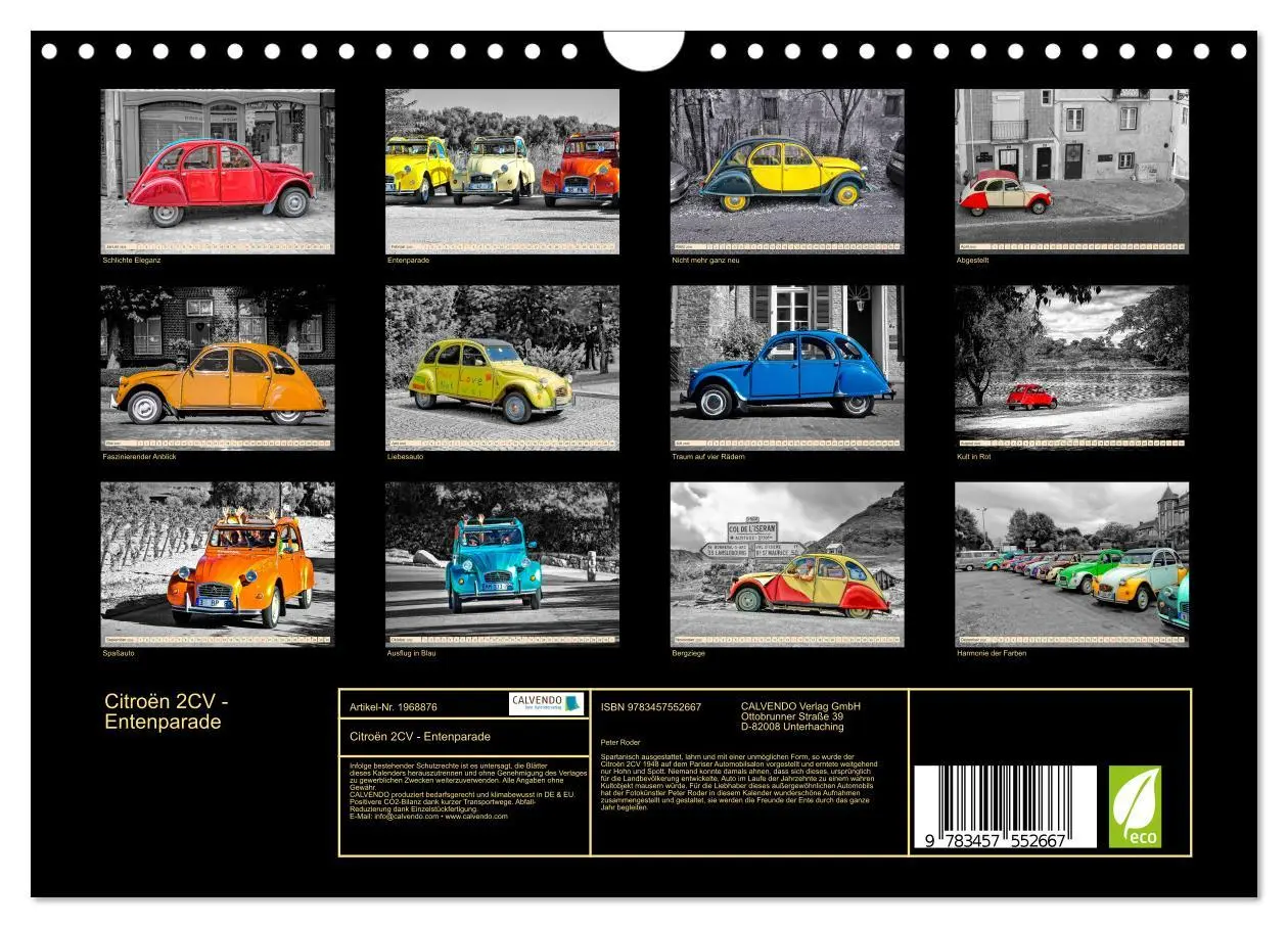 Bild: 9783457552667 | Citroën 2CV - Entenparade (Wandkalender 2026 DIN A4 quer), CALVENDO...