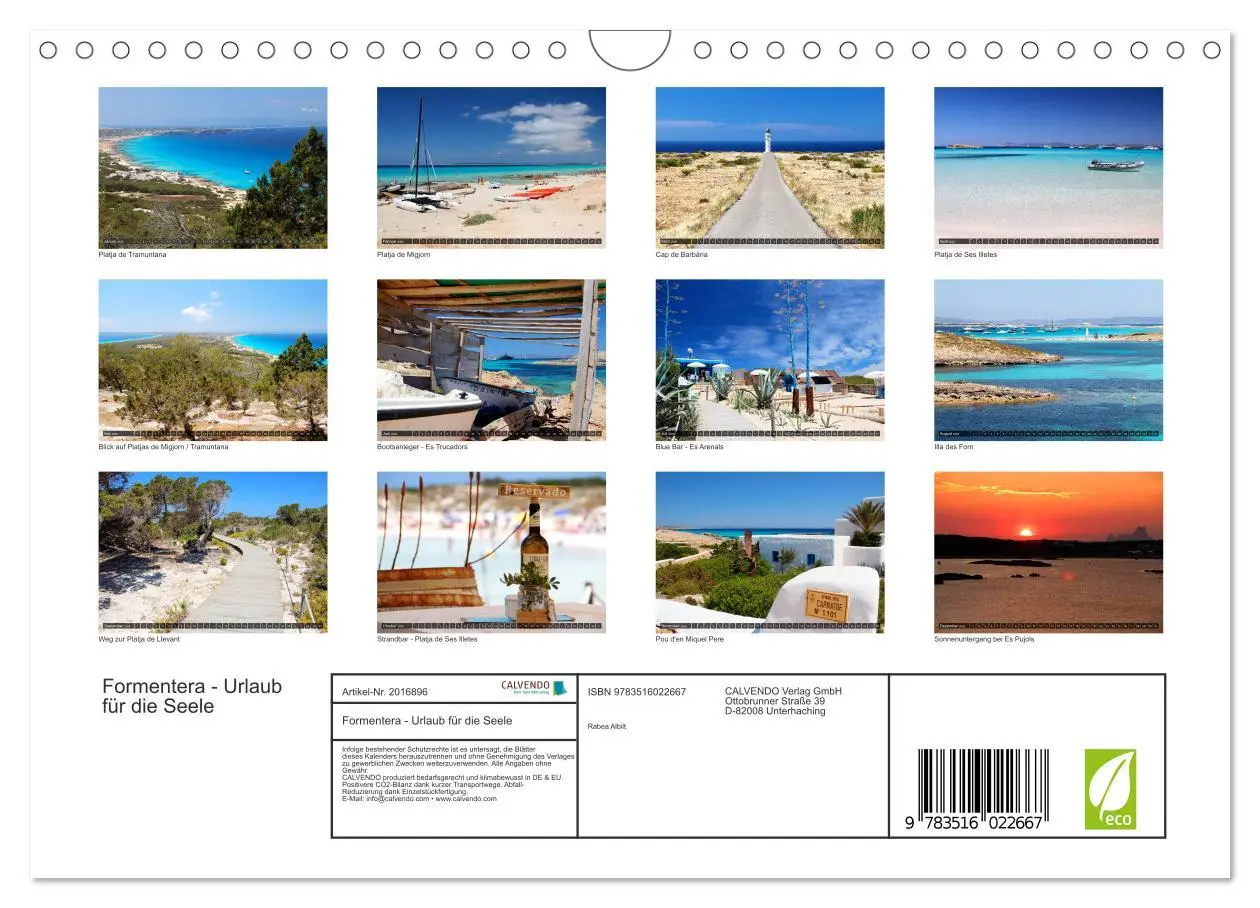 Bild: 9783516022667 | Formentera - Urlaub für die Seele (Wandkalender 2026 DIN A4 quer),...