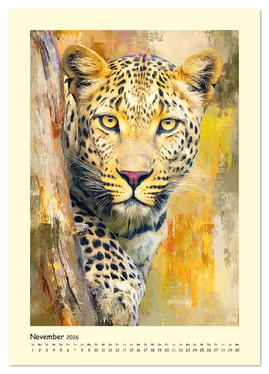 Bild: 9783516642667 | Raubkatzen. Moderne Paintings wilder Eleganz (Tischkalender 2026...