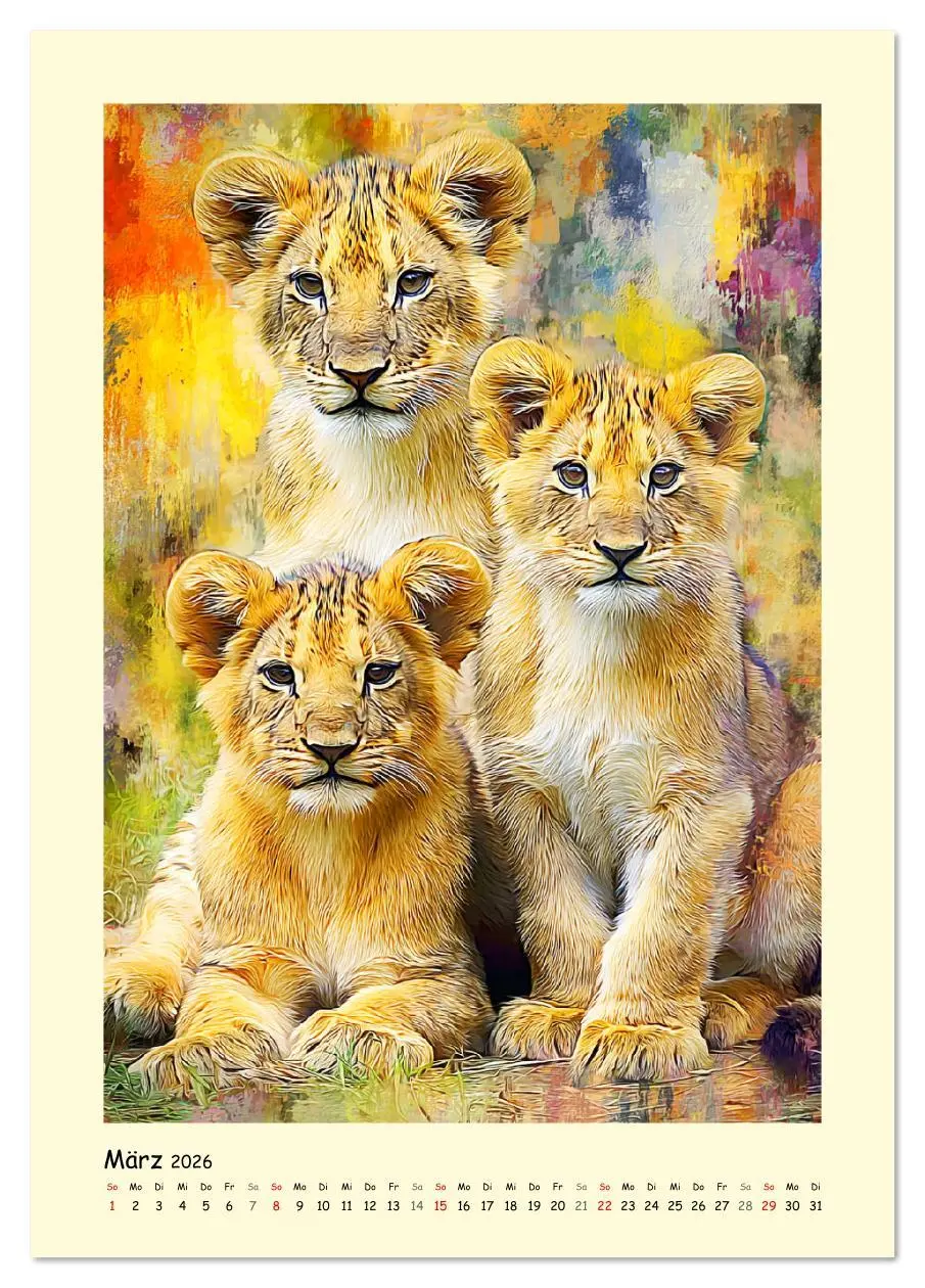 Bild: 9783516642667 | Raubkatzen. Moderne Paintings wilder Eleganz (Tischkalender 2026...