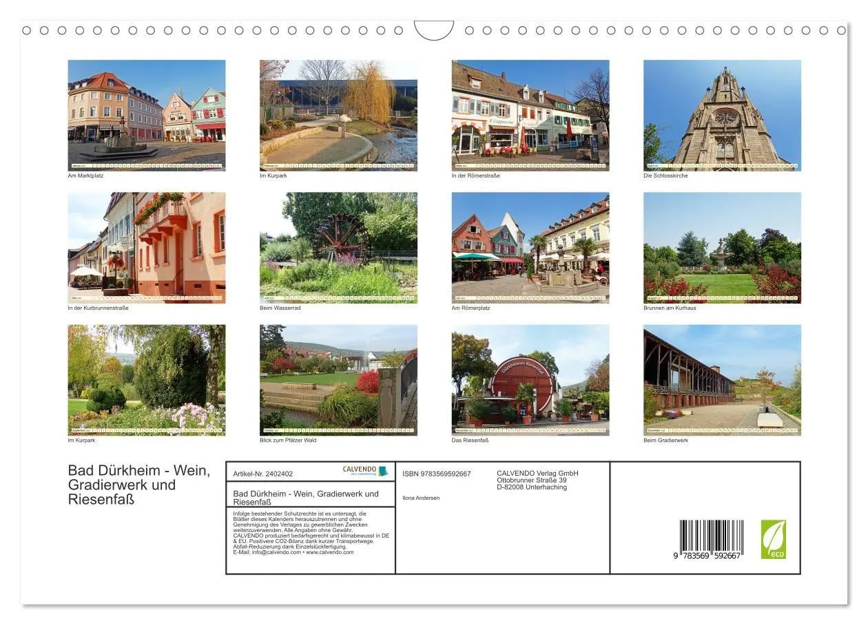 Bild: 9783569592667 | Bad Dürkheim - Wein, Gradierwerk und Riesenfaß (Wandkalender 2027...