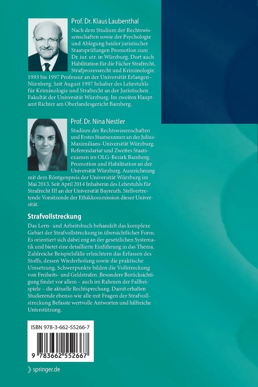 Rückseite: 9783662552667 | Strafvollstreckung | Nina Nestler (u. a.) | Taschenbuch | xviii | 2018