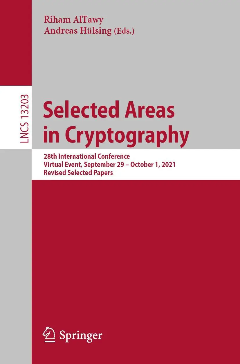 Cover: 9783030992767 | Selected Areas in Cryptography | Riham Altawy (u. a.) | Taschenbuch