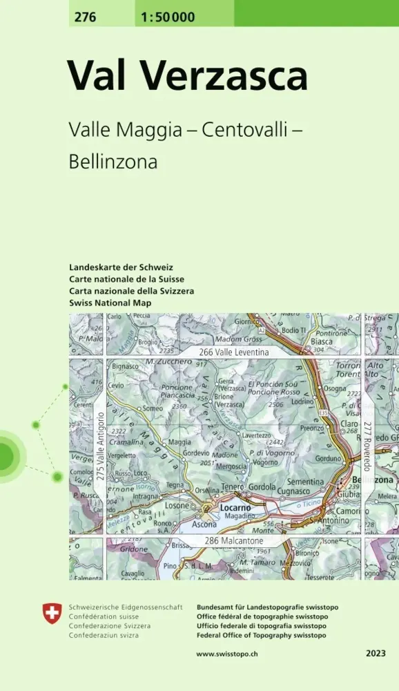 Cover: 9783302002767 | 276 Val Verzasca | Valle Maggia - Centovalli - Bellinzona | swisstopo
