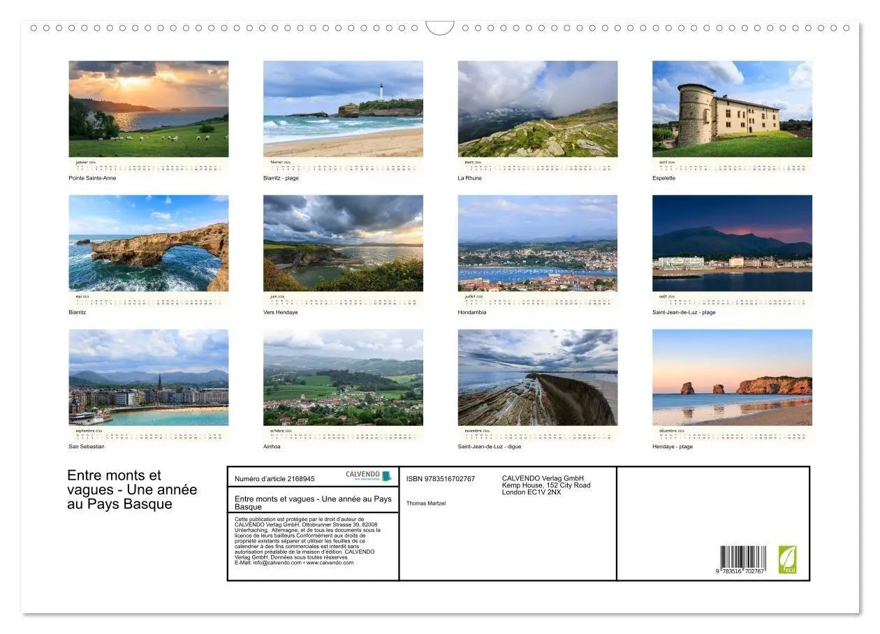 Bild: 9783516702767 | Entre monts et vagues - Une année au Pays Basque (Calendrier mural...