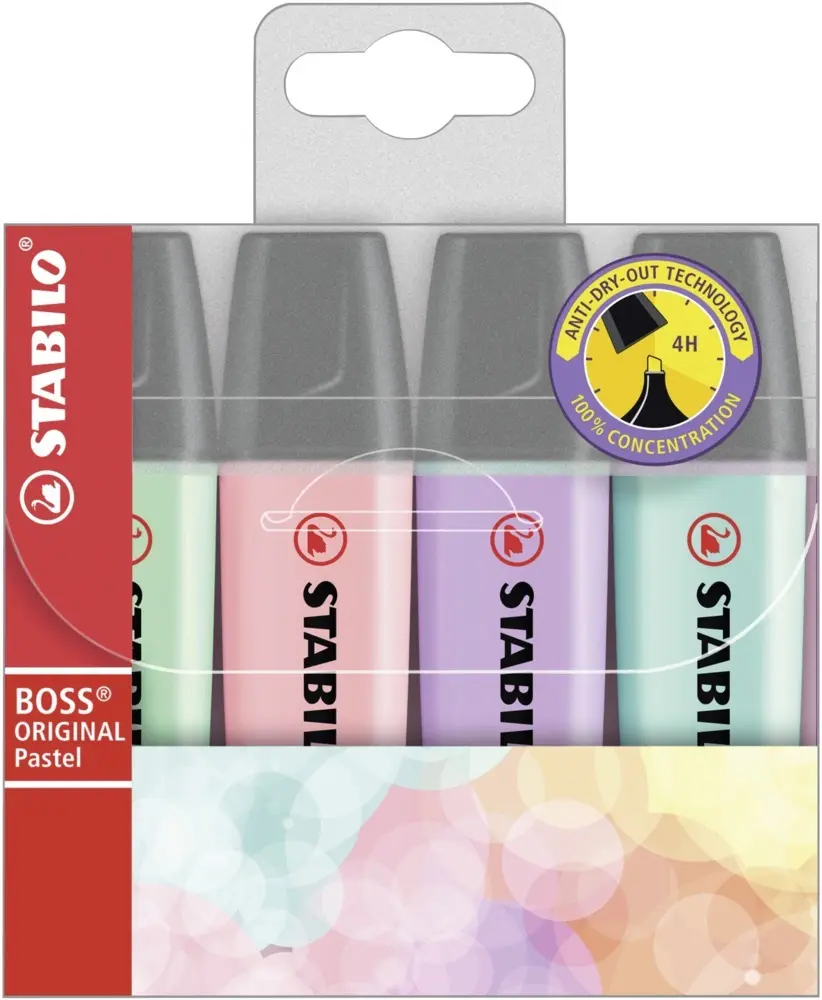 Cover: 4006381492867 | Textmarker - STABILO BOSS ORIGINAL Pastel - 4er Pack - Hauch von...
