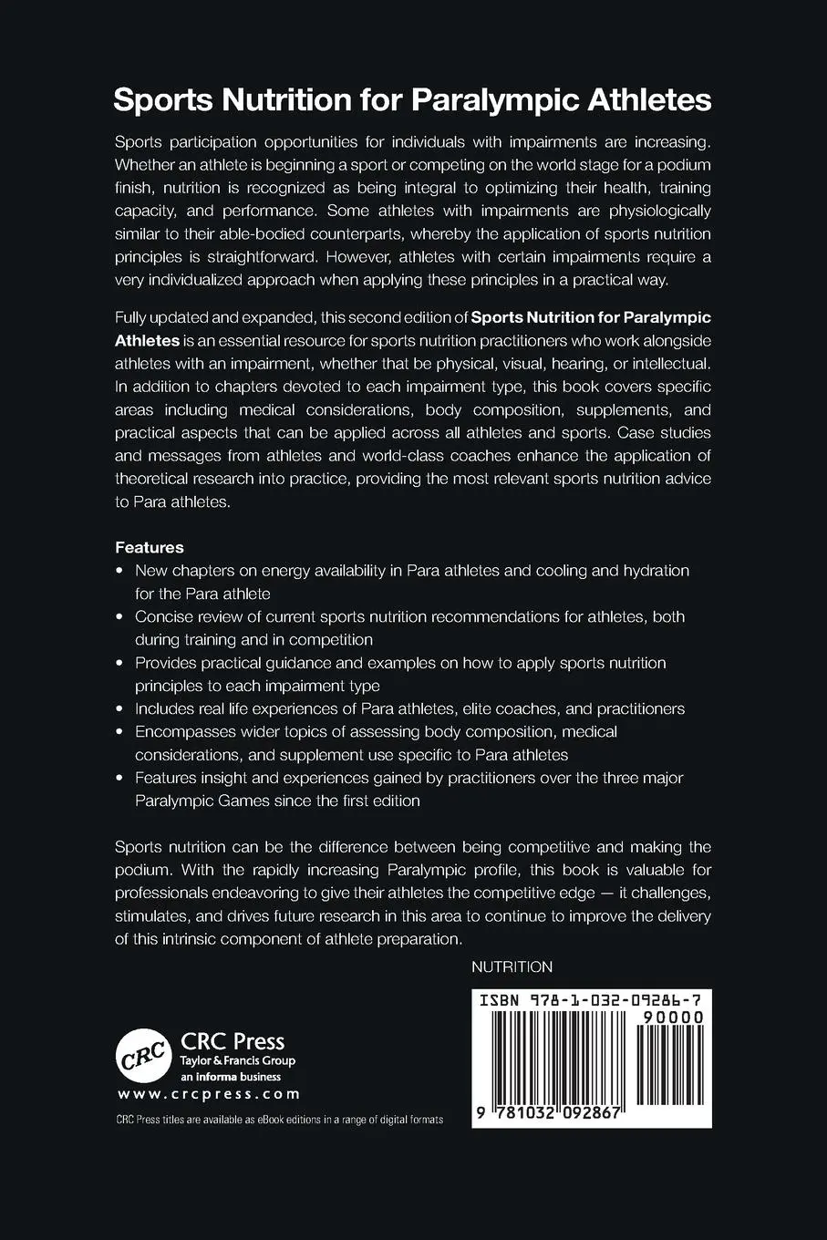 Rückseite: 9781032092867 | Sports Nutrition for Paralympic Athletes, Second Edition | Broad